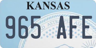 KS license plate 965AFE