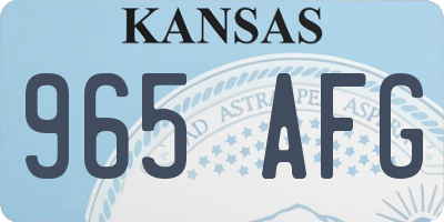 KS license plate 965AFG