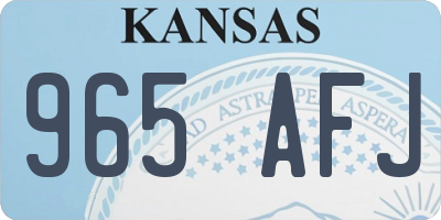 KS license plate 965AFJ