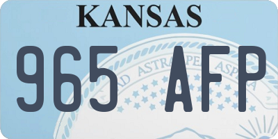 KS license plate 965AFP