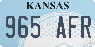 KS license plate 965AFR