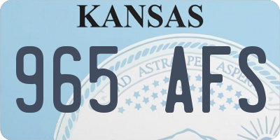 KS license plate 965AFS