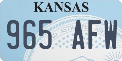 KS license plate 965AFW