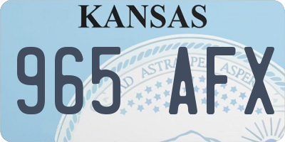 KS license plate 965AFX