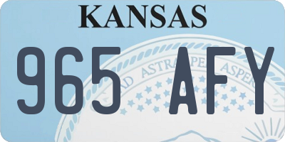 KS license plate 965AFY