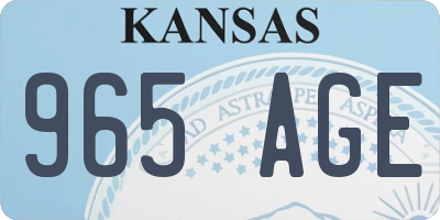 KS license plate 965AGE