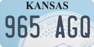 KS license plate 965AGQ