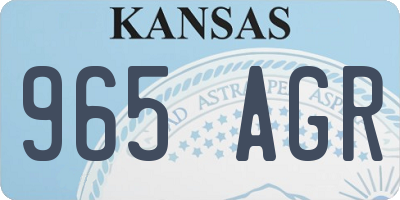 KS license plate 965AGR
