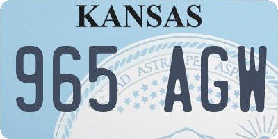 KS license plate 965AGW