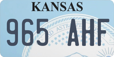 KS license plate 965AHF