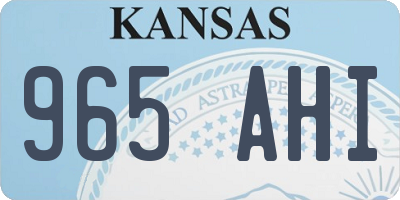 KS license plate 965AHI