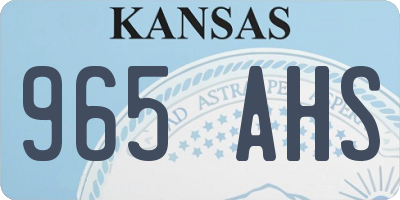 KS license plate 965AHS