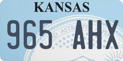 KS license plate 965AHX