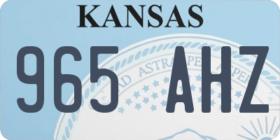 KS license plate 965AHZ