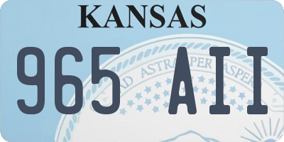 KS license plate 965AII