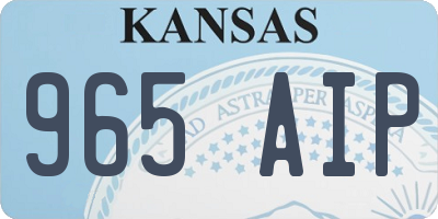 KS license plate 965AIP