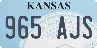 KS license plate 965AJS
