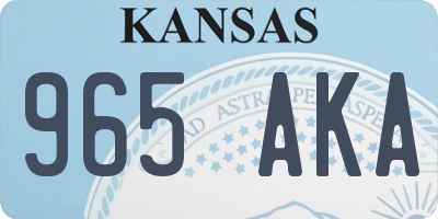 KS license plate 965AKA