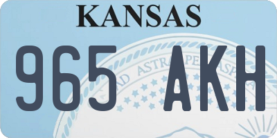 KS license plate 965AKH
