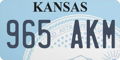 KS license plate 965AKM