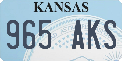KS license plate 965AKS