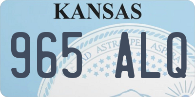 KS license plate 965ALQ