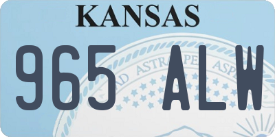 KS license plate 965ALW