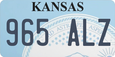 KS license plate 965ALZ