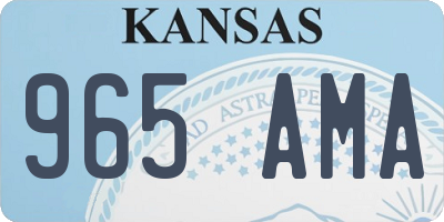 KS license plate 965AMA