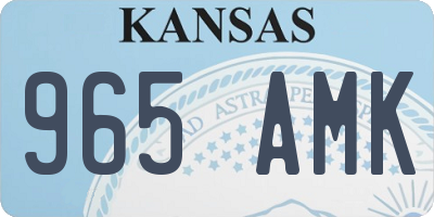KS license plate 965AMK