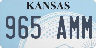 KS license plate 965AMM
