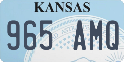 KS license plate 965AMQ