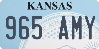 KS license plate 965AMY