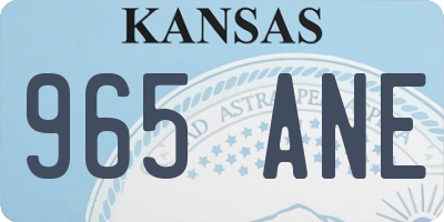 KS license plate 965ANE