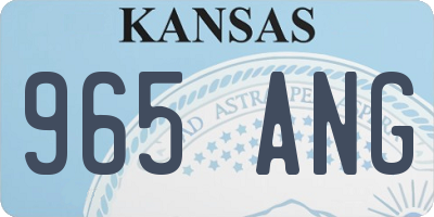 KS license plate 965ANG
