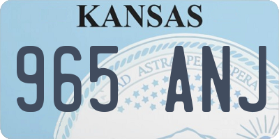 KS license plate 965ANJ