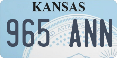 KS license plate 965ANN
