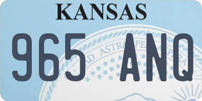 KS license plate 965ANQ