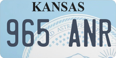 KS license plate 965ANR