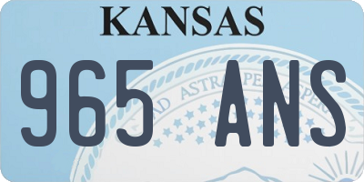 KS license plate 965ANS