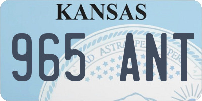 KS license plate 965ANT