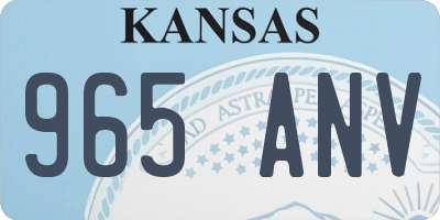 KS license plate 965ANV