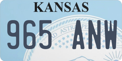 KS license plate 965ANW