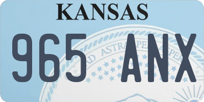 KS license plate 965ANX