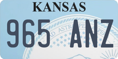 KS license plate 965ANZ