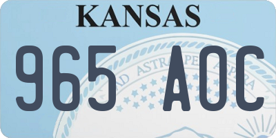 KS license plate 965AOC