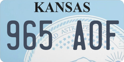 KS license plate 965AOF