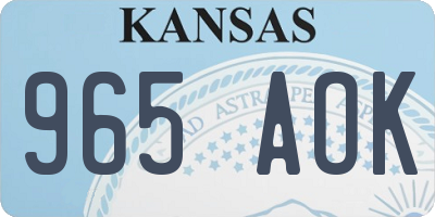 KS license plate 965AOK