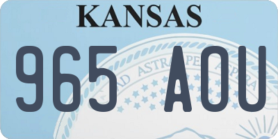 KS license plate 965AOU
