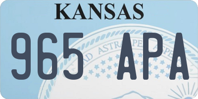 KS license plate 965APA